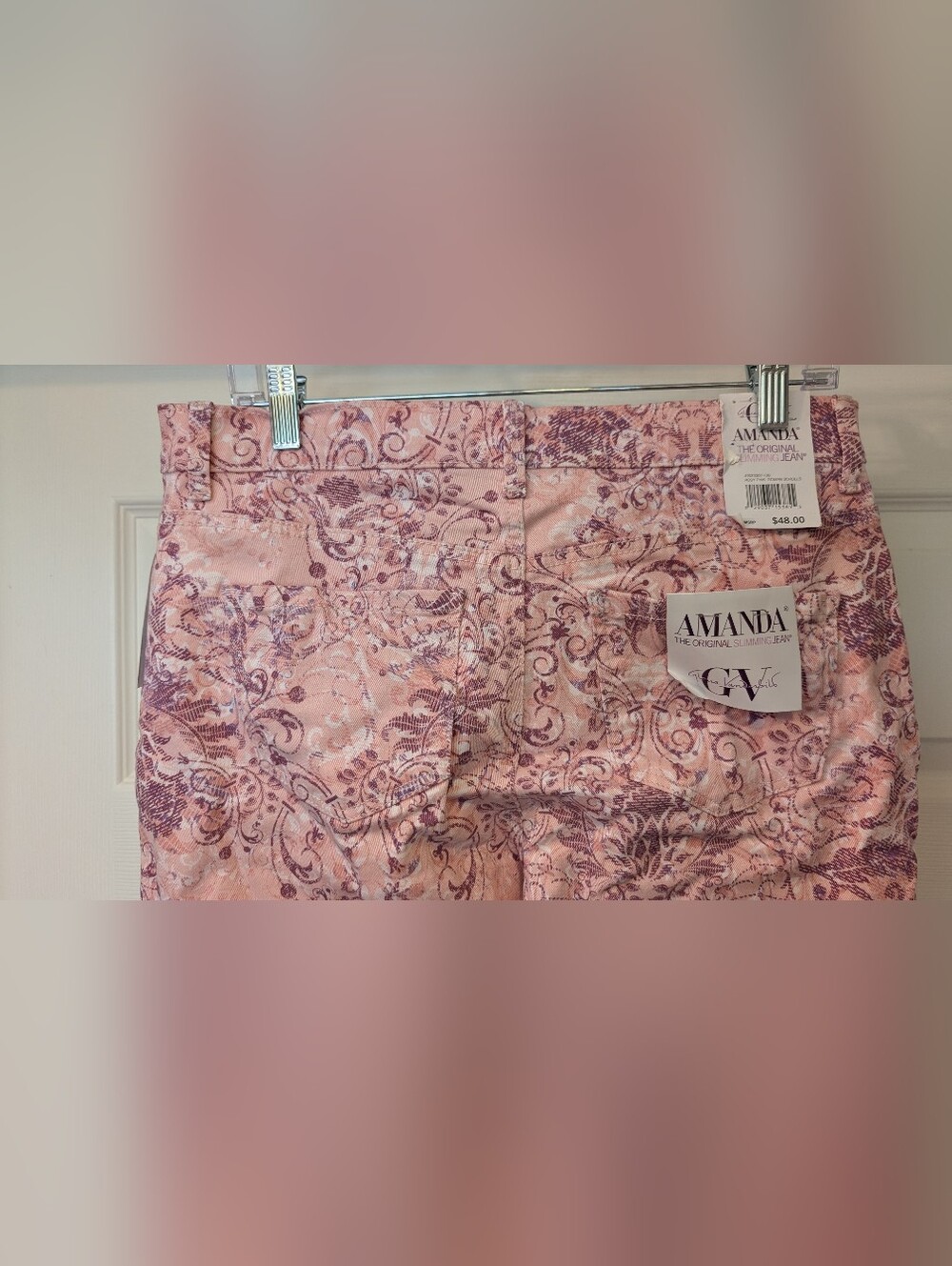 NEW Gloria Vanderbillt Amanda Slimming Jean Women's Rosy Pink Roman Scrolls NWT! - Picture 11 of 16
